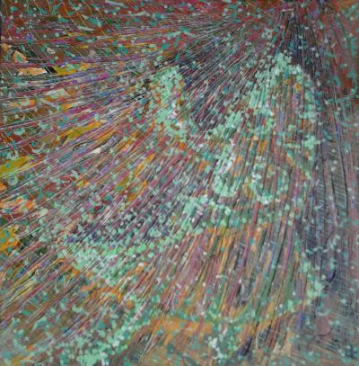 LETAČICA II 30X30cm Komb. teh. na platnu, PRODATO!