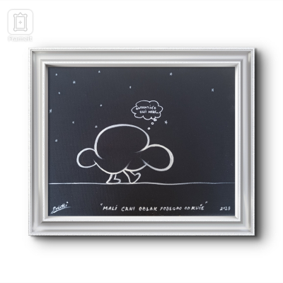 Zlopamtilo, akril na platnu 25x35cm, 2025 