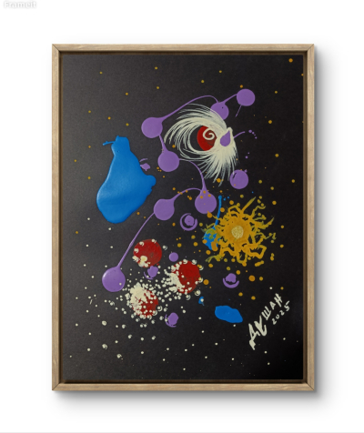 IMPULS BOJA, Mix media na papiru, 30x20cm, 2025